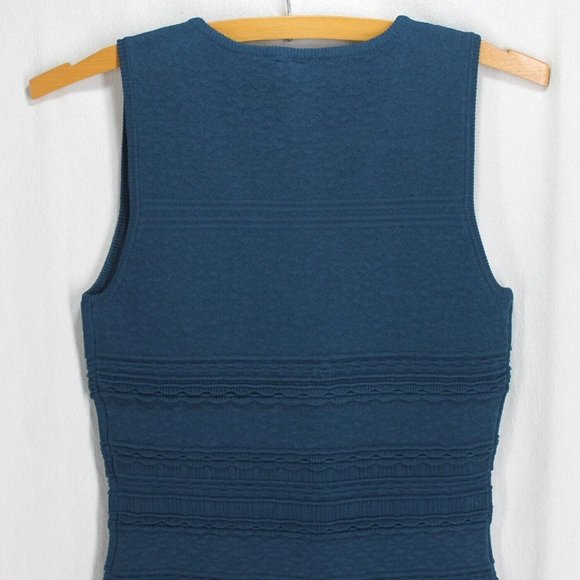 Marciano Guess Dress Womens Size XS Teal Sleeveless V Neck Textured Knit Bodycon - Picture 5 of 5
